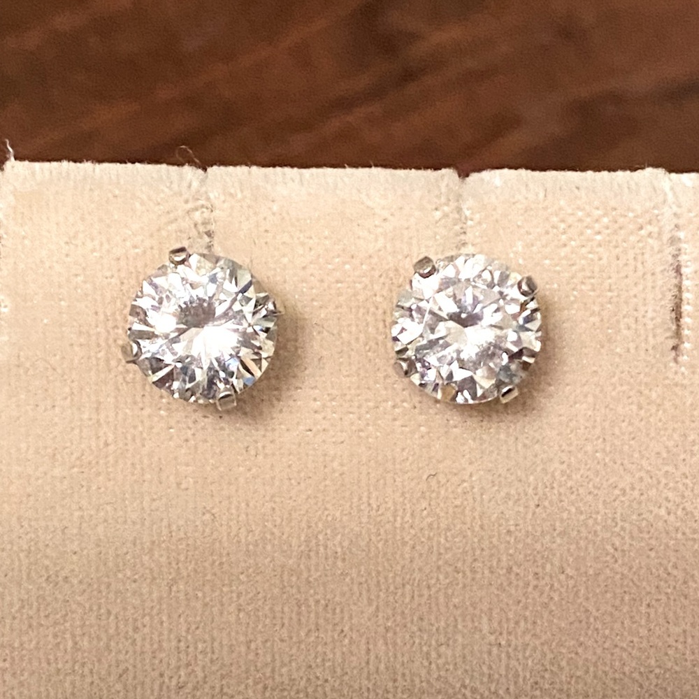 4 Carat Sterling Silver Statement CZ Earrings!